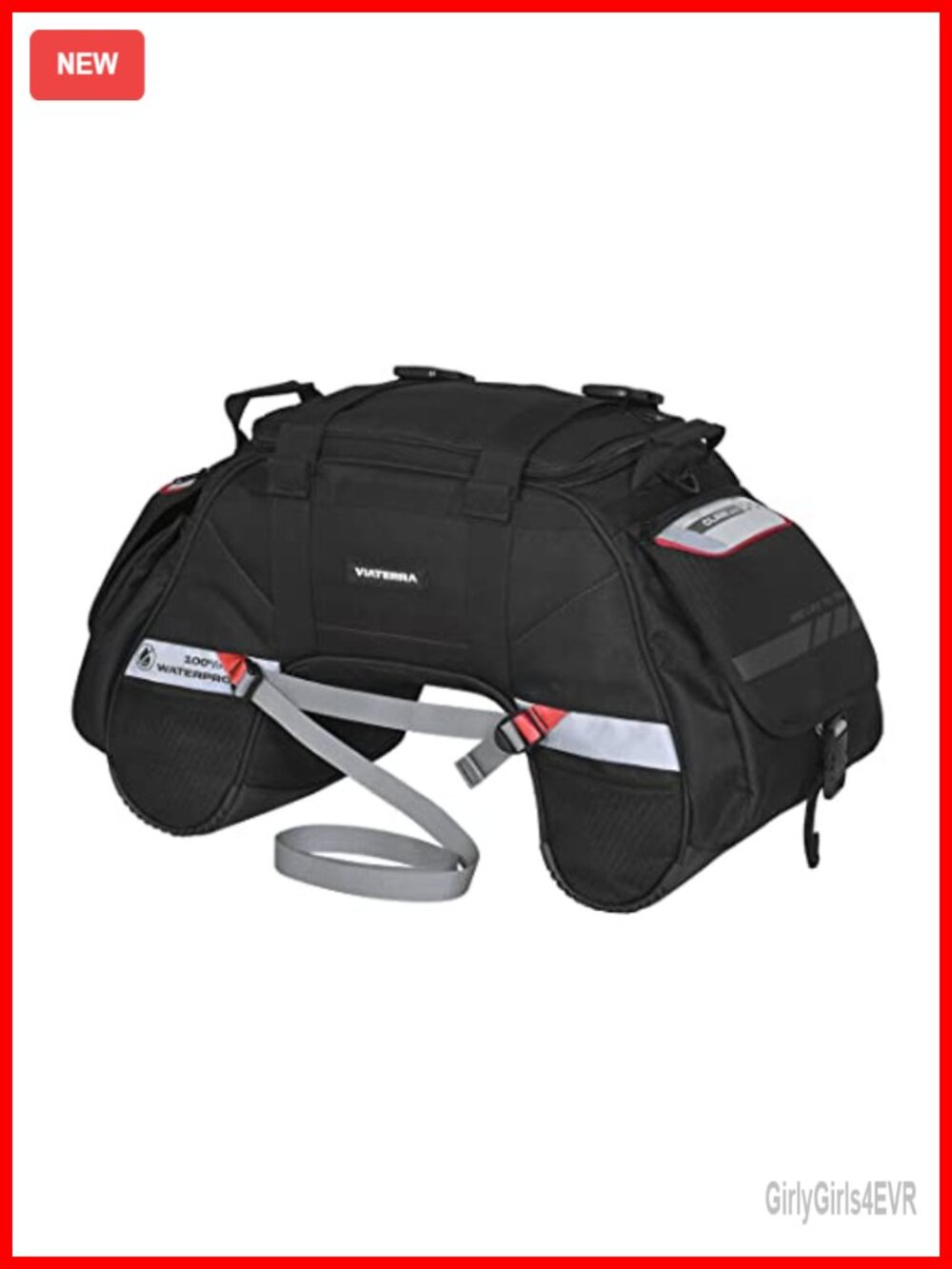 Waterproof 48L Motorcycle Tail Bag Roll Top Seat Mount